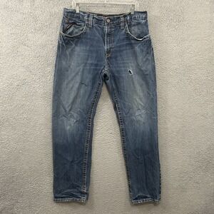 Ariat Jeans Mens 34x34 Blue Denim FR M3 Loose Straight Western Cowboy Work Wear